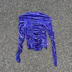 Urban outfitters velvet ruched mock neck